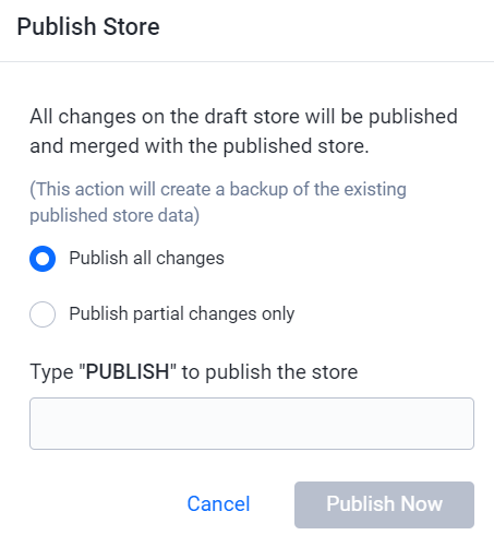 Publish a Store